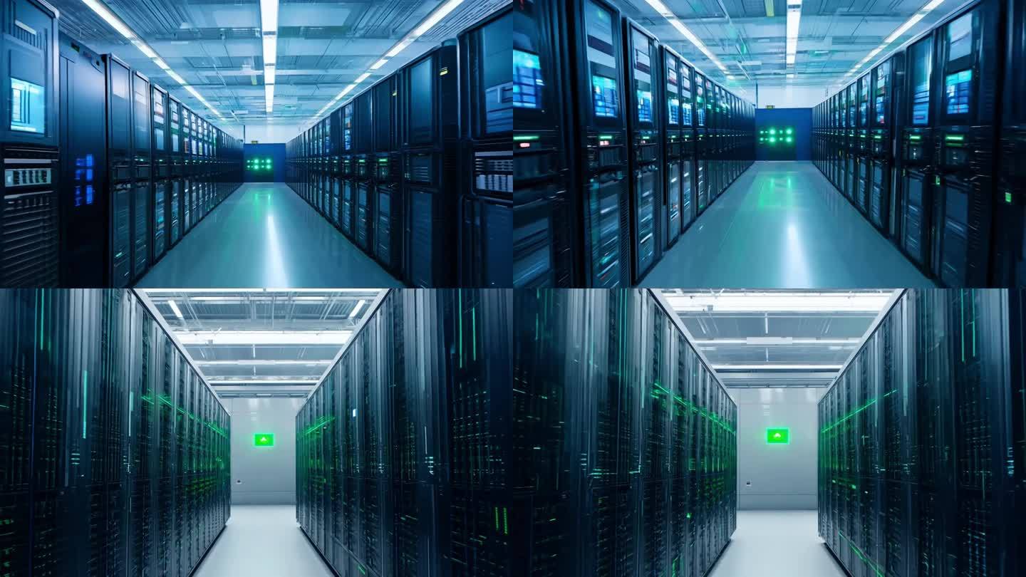 大数据服务器房中_绿色指示灯在机器间闪_视频素材下载_编号:32377839_光厂(VJ师网) www.vjshi.com